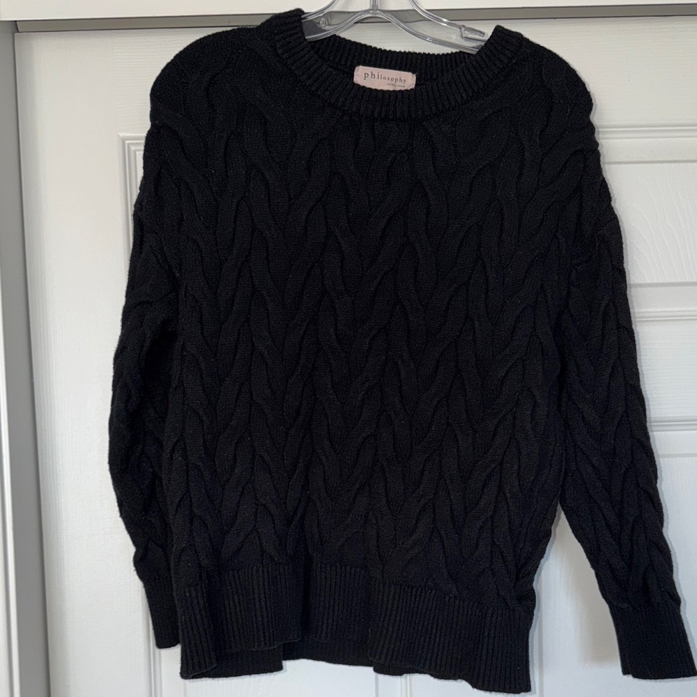 Philosophy Midnight Cable Knit Sweater